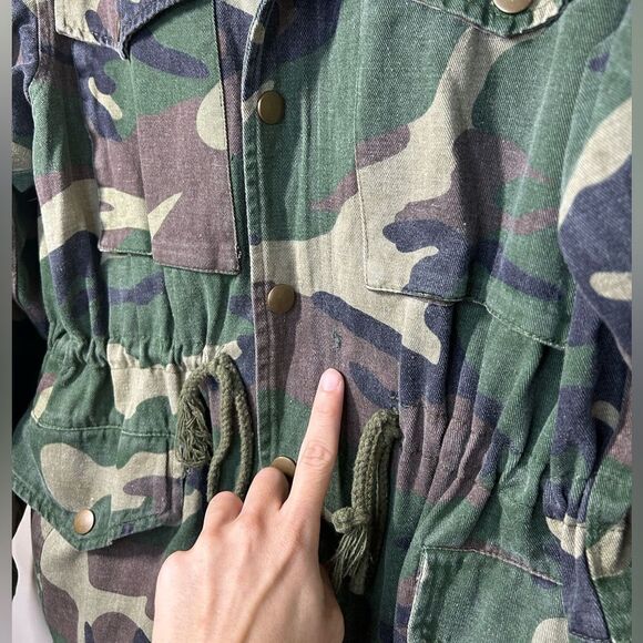 Sorella Girlz Tour Button Up Zippered Army Utility Soft Cotton Jacket - Picture 7 of 12